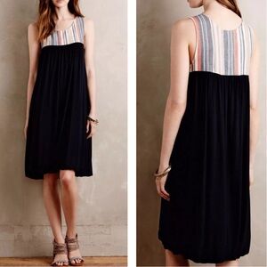 Anthropologie Porridge Trapeze Striped‎ Rayon Blend Sleeveless Dress Size Medium